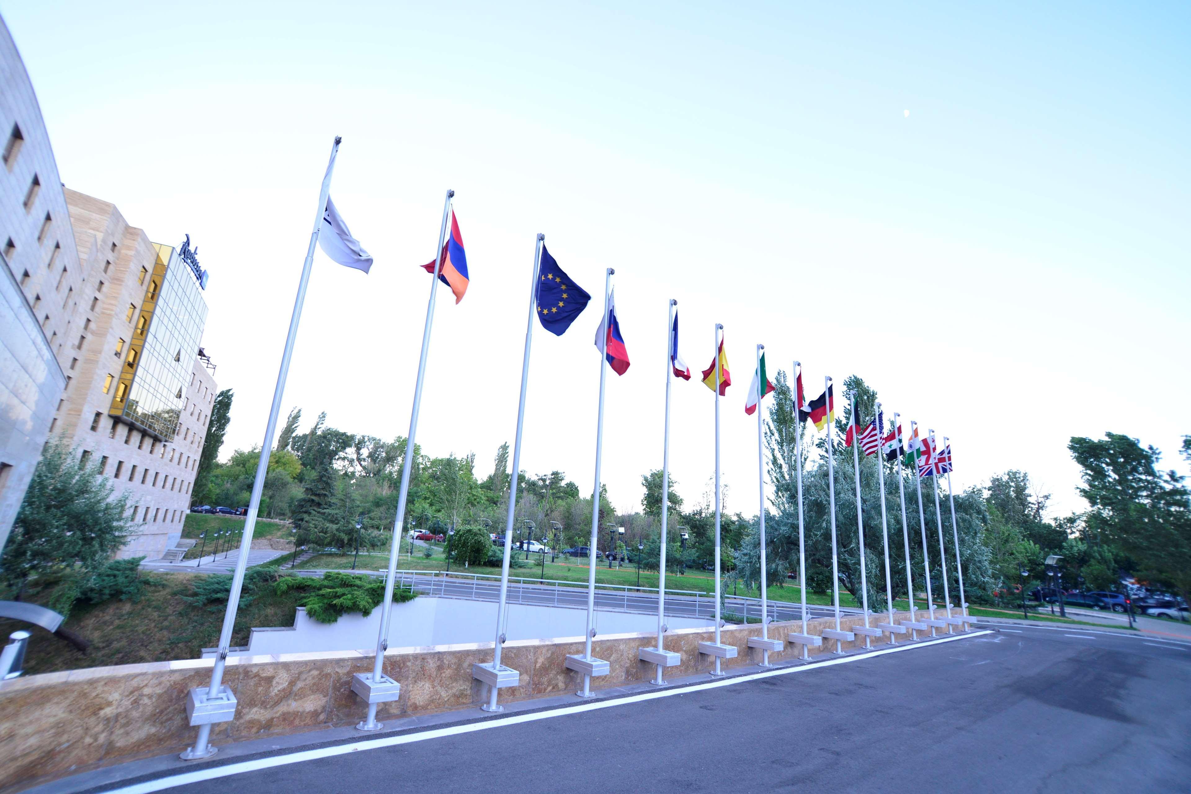 Radisson Blu Hotel Yerevan Exterior photo Flags of the 15 founding members of the European Space Agency at the agency's headquarters in Paris